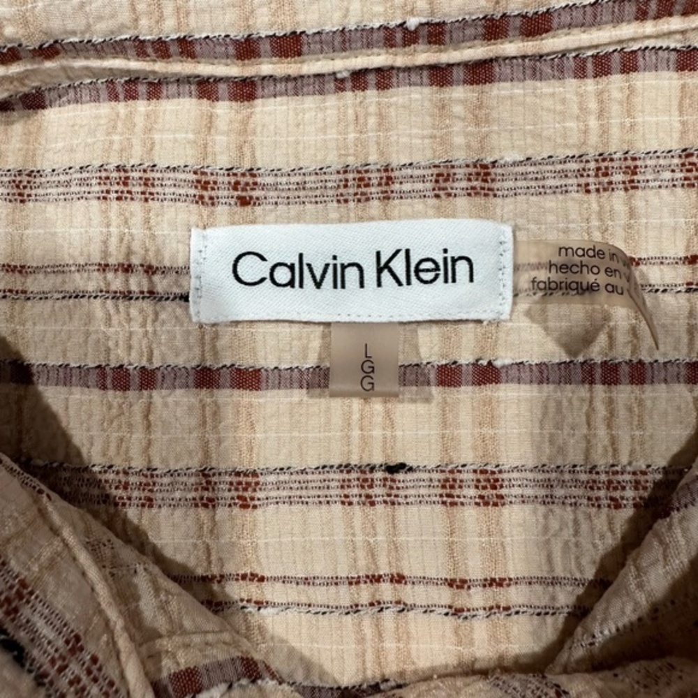 Calvin Klein Plaid‎ Button-up Women's  Over-sized Collard Shirt - Size L - Picture 9 of 12